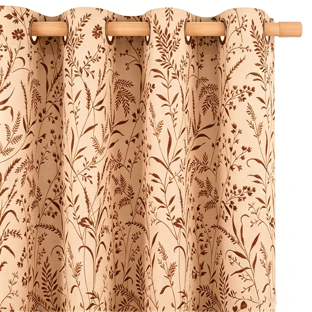 Champagne Meadow Botanical Grommet Curtain Panel