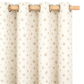 Vintage Taupe Rosebud Grommet Curtain Panel