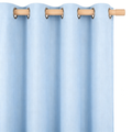 Serene Sky Blue Pinstripe Grommet Curtain Panel