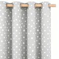 Dove Grey Scattered Dot Grommet Curtain Panel