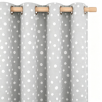 Dove Grey Scattered Dot Grommet Curtain Panel