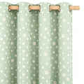 Muted Sage Daisy Meadow Grommet Curtain Panel