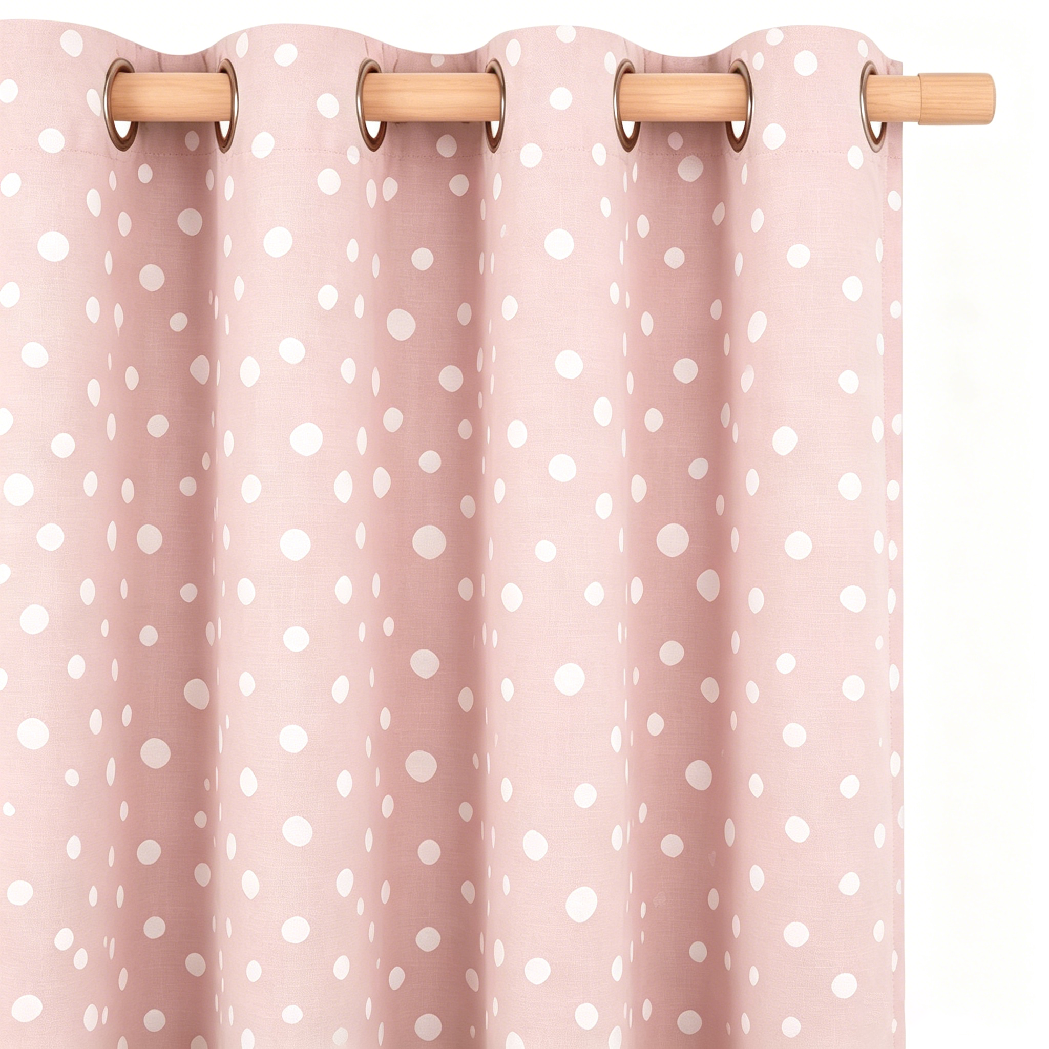 Blush Pink Scattered Dot Grommet Curtain Panel