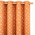 Terracotta Scattered Dot Grommet Curtain Panel