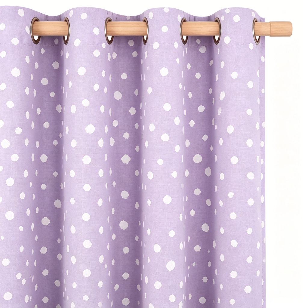 Lavender Scattered Dot Grommet Curtain Panel