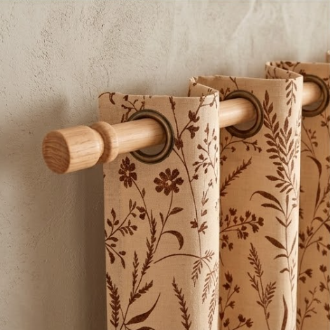 Champagne Meadow Botanical Grommet Curtain Panel