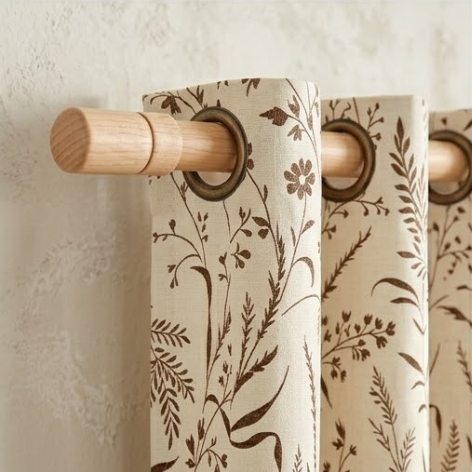 Bronze Meadow Silhouette Grommet Curtain Panel