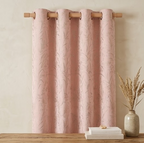Blush Silver Meadow Botanical Grommet Curtain Panel