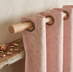 Blush Silver Meadow Botanical Grommet Curtain Panel