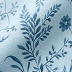 Sky Blue Meadow Botanical Grommet Curtain Panel
