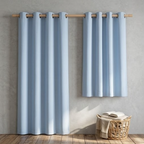 Serene Sky Blue Pinstripe Grommet Curtain Panel