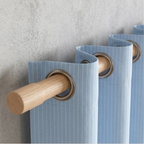 Serene Sky Blue Pinstripe Grommet Curtain Panel