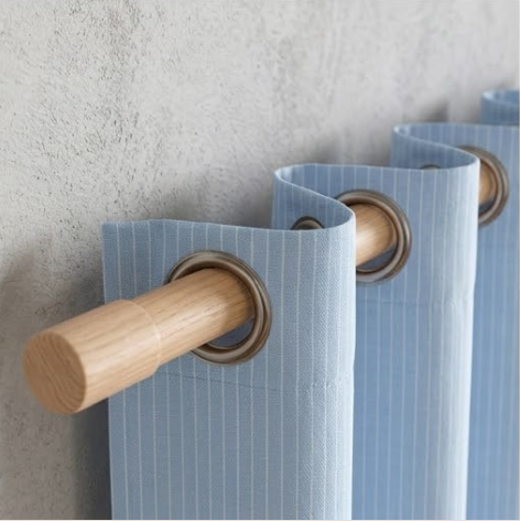 Serene Sky Blue Pinstripe Grommet Curtain Panel