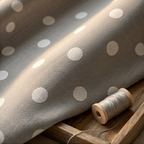 Dove Grey Scattered Dot Grommet Curtain Panel