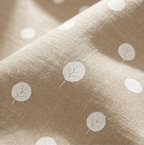 Taupe Scattered Leaf Dot Grommet Curtain Panel