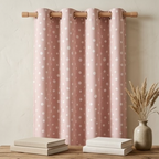 Blush Pink Scattered Dot Grommet Curtain Panel