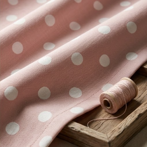Blush Pink Scattered Dot Grommet Curtain Panel