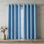 Coastal Blue Wavy Dot Grommet Curtain Panel
