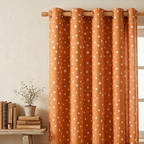Terracotta Scattered Dot Grommet Curtain Panel