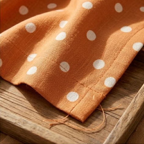 Terracotta Scattered Dot Grommet Curtain Panel