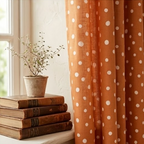Terracotta Scattered Dot Grommet Curtain Panel