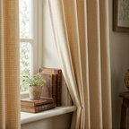 Champagne Gold Micro-Check Grommet Curtain Panel