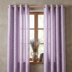 Lavender Scattered Dot Grommet Curtain Panel