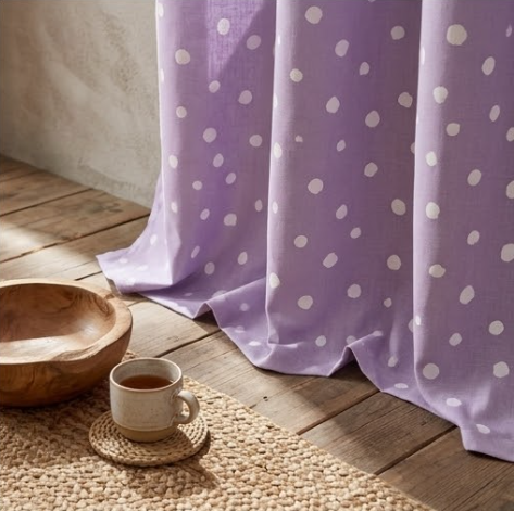 Lavender Scattered Dot Grommet Curtain Panel